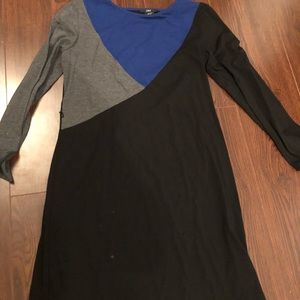 Gray blue and black dress